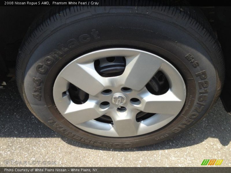 Phantom White Pearl / Gray 2008 Nissan Rogue S AWD