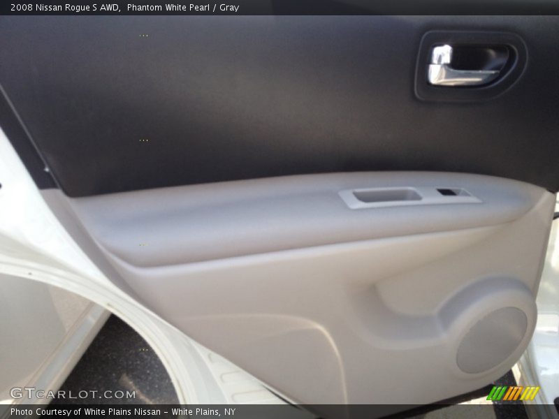 Phantom White Pearl / Gray 2008 Nissan Rogue S AWD