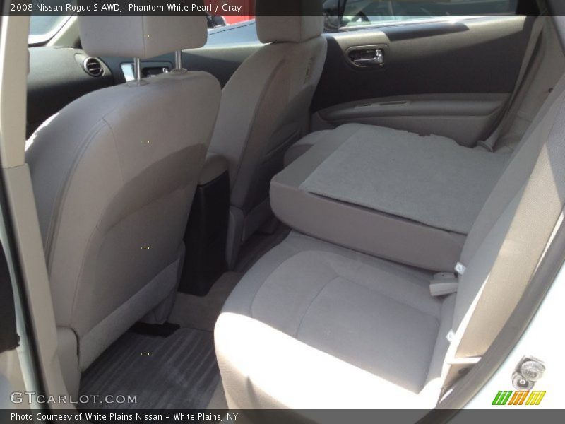 Phantom White Pearl / Gray 2008 Nissan Rogue S AWD