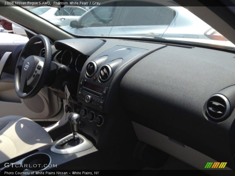 Phantom White Pearl / Gray 2008 Nissan Rogue S AWD