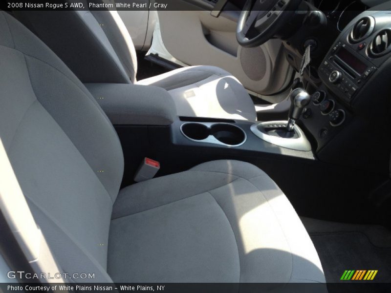 Phantom White Pearl / Gray 2008 Nissan Rogue S AWD