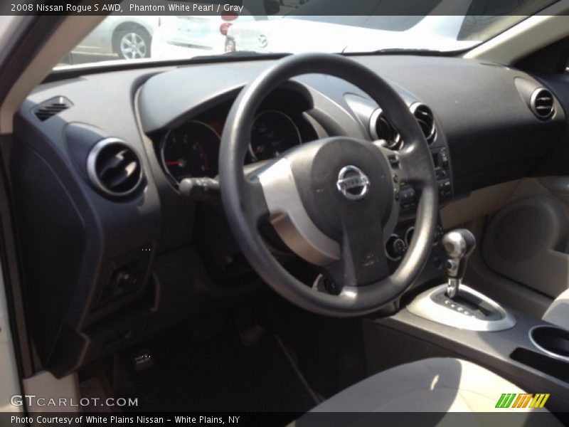 Phantom White Pearl / Gray 2008 Nissan Rogue S AWD
