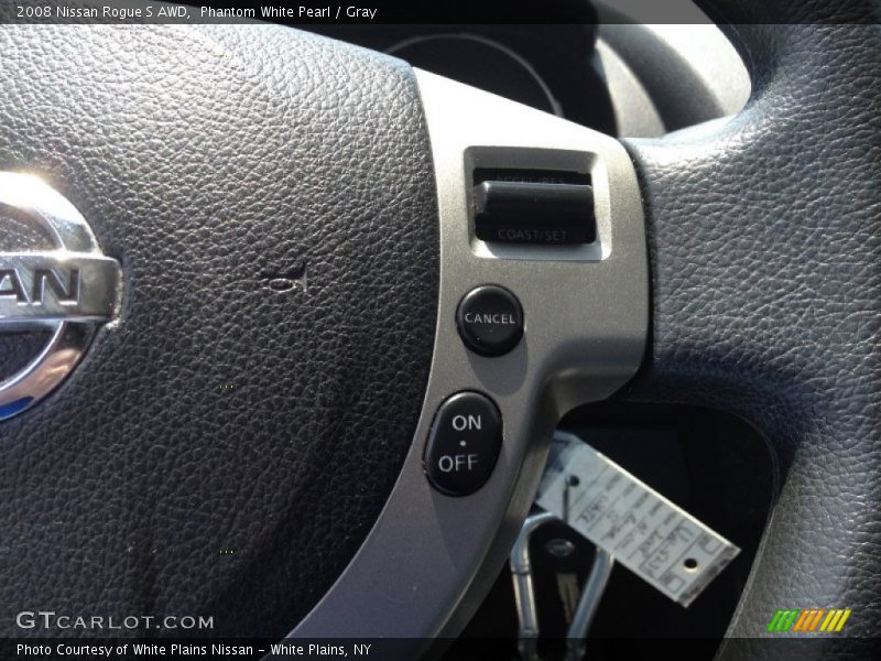 Phantom White Pearl / Gray 2008 Nissan Rogue S AWD