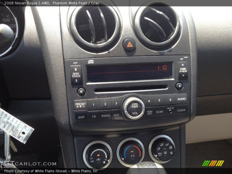 Phantom White Pearl / Gray 2008 Nissan Rogue S AWD