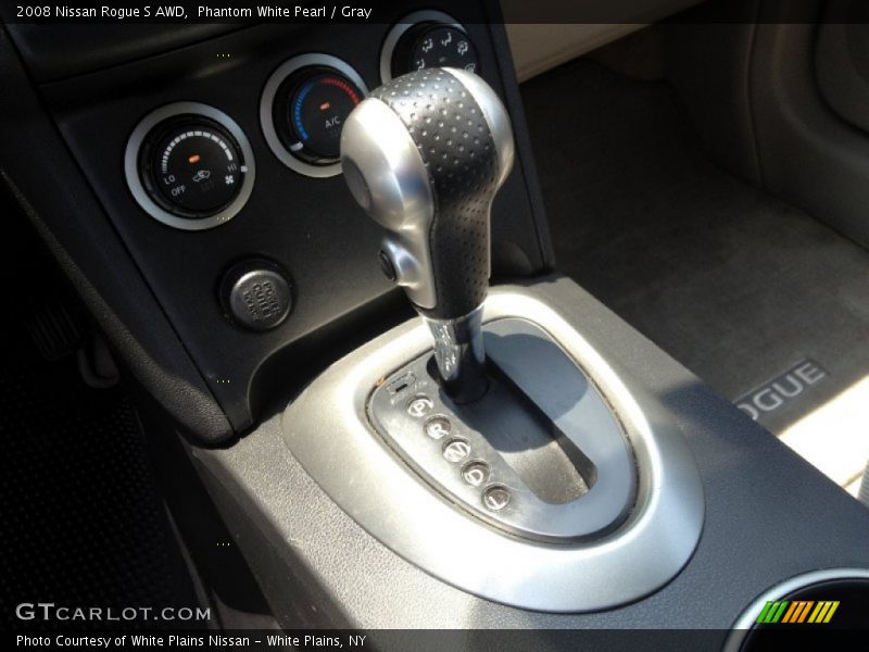 Phantom White Pearl / Gray 2008 Nissan Rogue S AWD