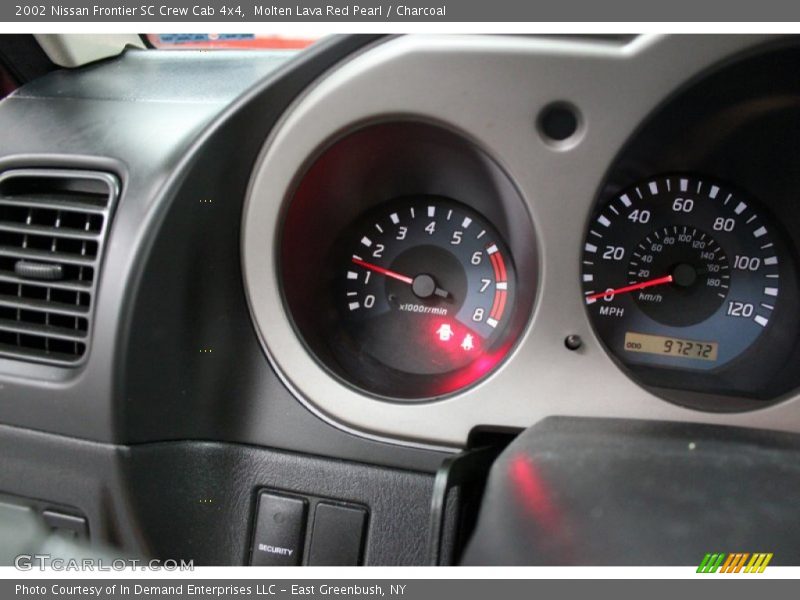 Molten Lava Red Pearl / Charcoal 2002 Nissan Frontier SC Crew Cab 4x4