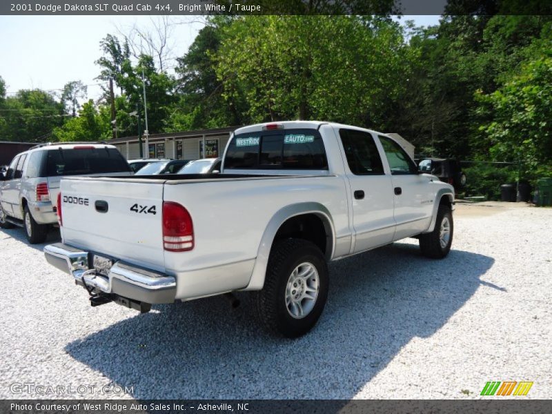 Bright White / Taupe 2001 Dodge Dakota SLT Quad Cab 4x4