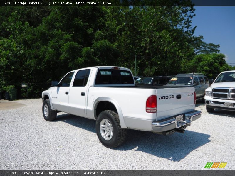 Bright White / Taupe 2001 Dodge Dakota SLT Quad Cab 4x4