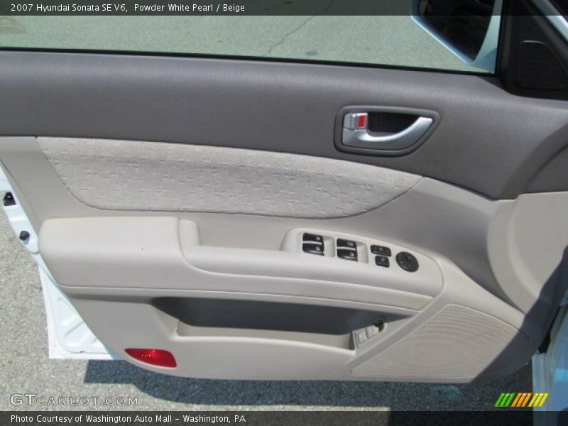 Powder White Pearl / Beige 2007 Hyundai Sonata SE V6
