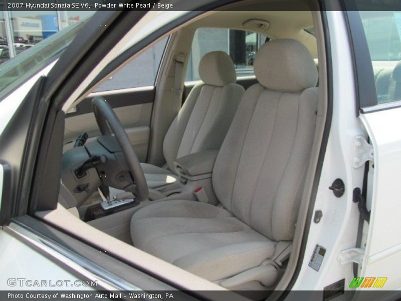 Powder White Pearl / Beige 2007 Hyundai Sonata SE V6