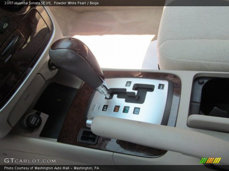 Powder White Pearl / Beige 2007 Hyundai Sonata SE V6