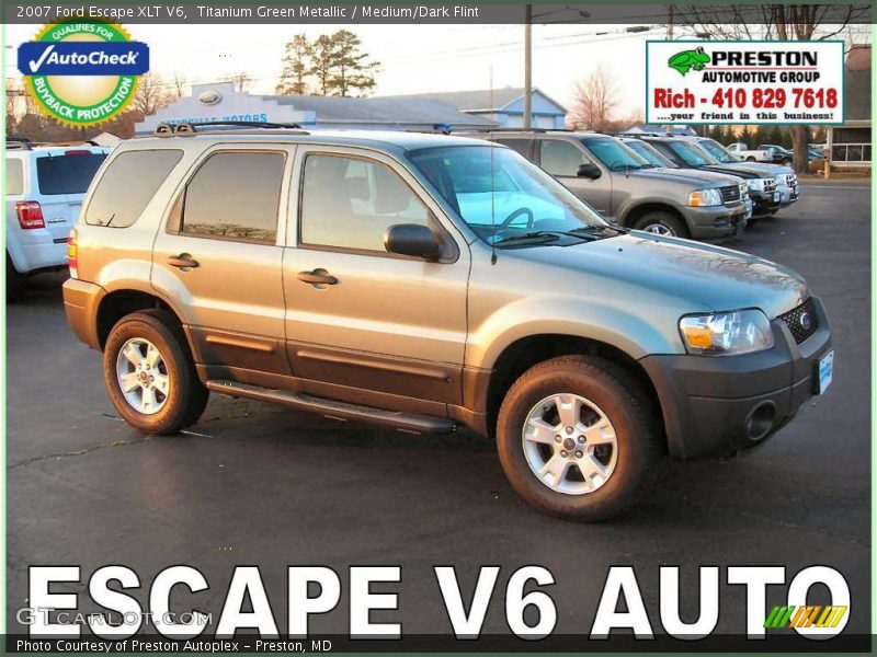 Titanium Green Metallic / Medium/Dark Flint 2007 Ford Escape XLT V6