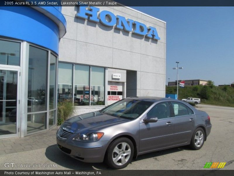 Lakeshore Silver Metallic / Taupe 2005 Acura RL 3.5 AWD Sedan