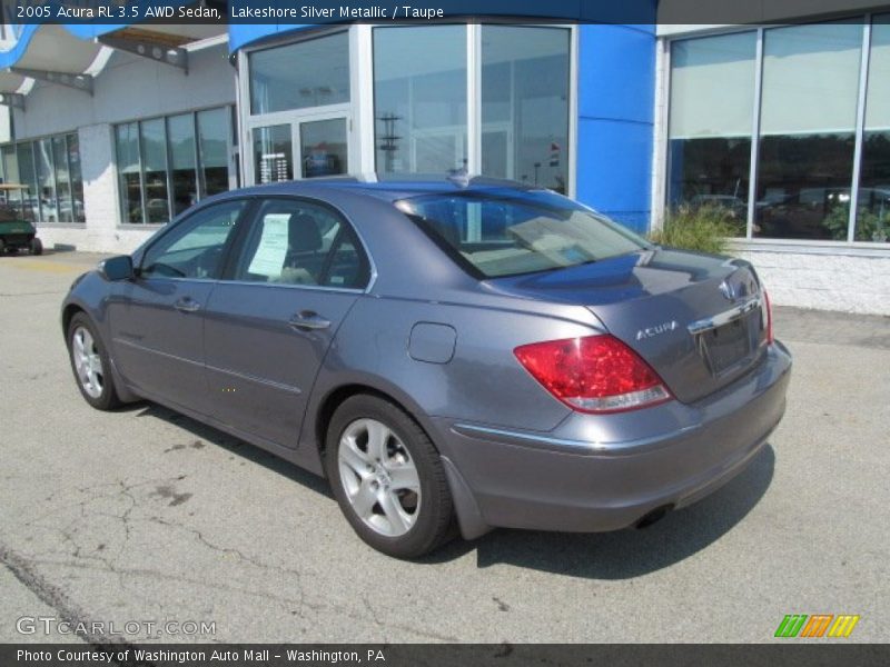 Lakeshore Silver Metallic / Taupe 2005 Acura RL 3.5 AWD Sedan