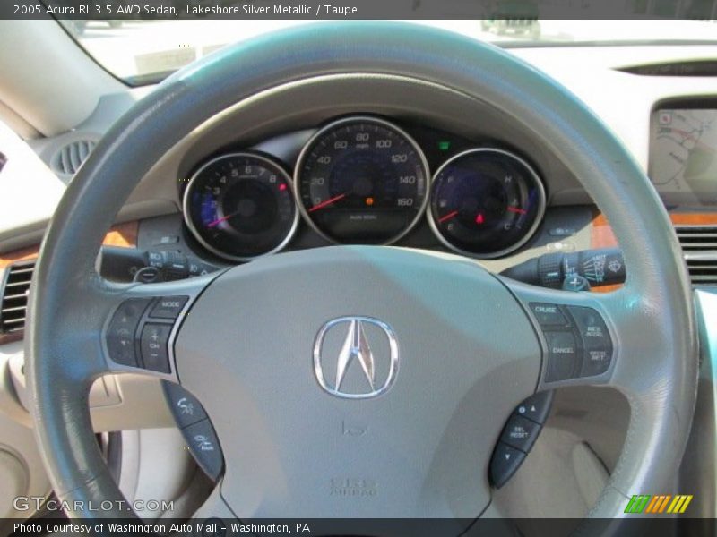 Lakeshore Silver Metallic / Taupe 2005 Acura RL 3.5 AWD Sedan