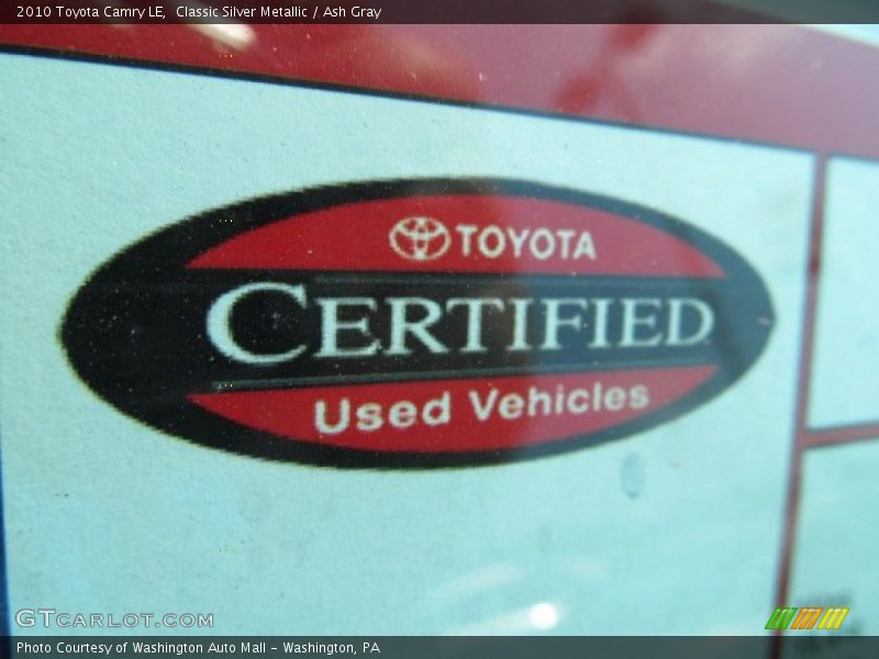 Classic Silver Metallic / Ash Gray 2010 Toyota Camry LE