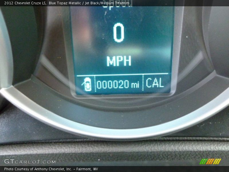 Blue Topaz Metallic / Jet Black/Medium Titanium 2012 Chevrolet Cruze LS