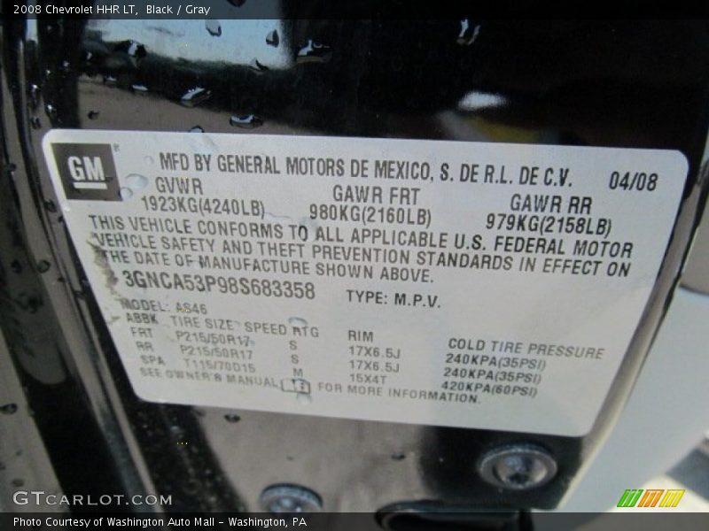 Black / Gray 2008 Chevrolet HHR LT