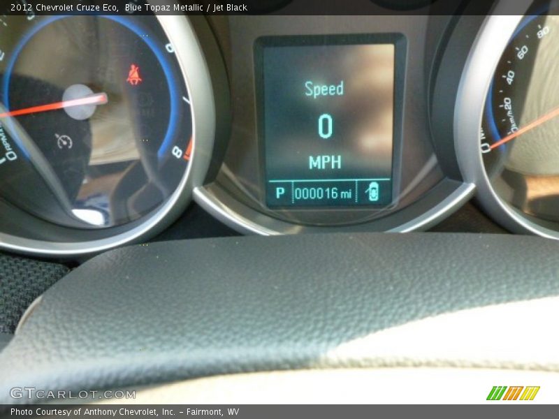 Blue Topaz Metallic / Jet Black 2012 Chevrolet Cruze Eco