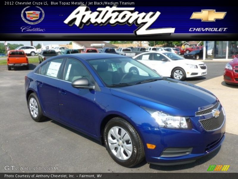 Blue Topaz Metallic / Jet Black/Medium Titanium 2012 Chevrolet Cruze LS