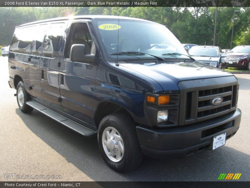 Dark Blue Pearl Metallic / Medium Flint 2008 Ford E Series Van E150 XL Passenger