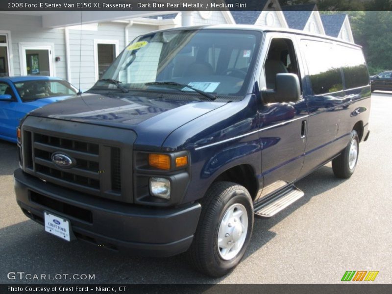 Dark Blue Pearl Metallic / Medium Flint 2008 Ford E Series Van E150 XL Passenger