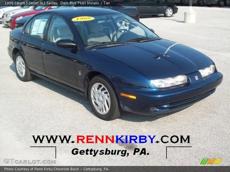 Dark Blue Pearl Metallic / Tan 1998 Saturn S Series SL2 Sedan