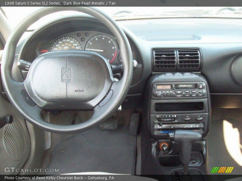 Dark Blue Pearl Metallic / Tan 1998 Saturn S Series SL2 Sedan
