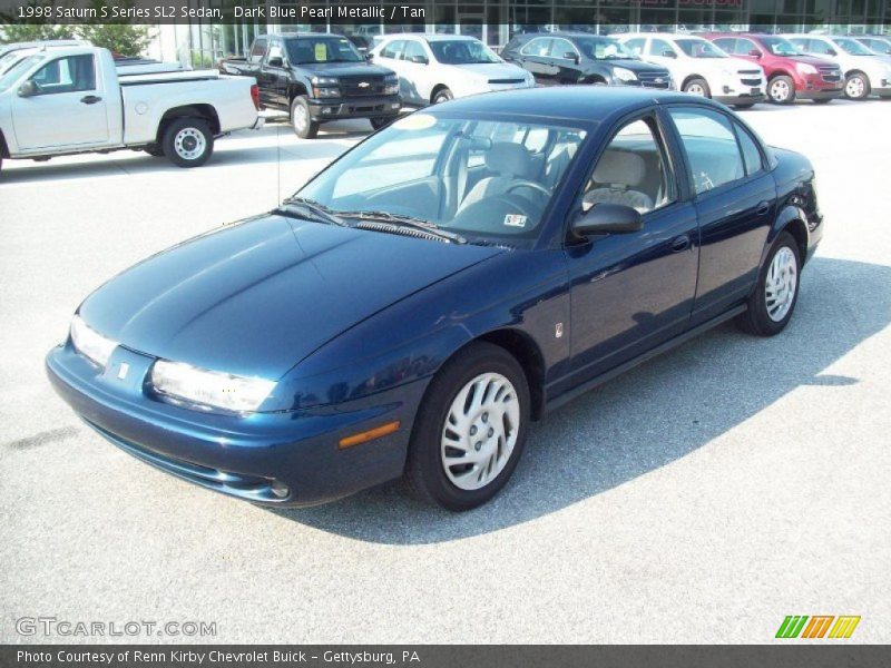 Dark Blue Pearl Metallic / Tan 1998 Saturn S Series SL2 Sedan