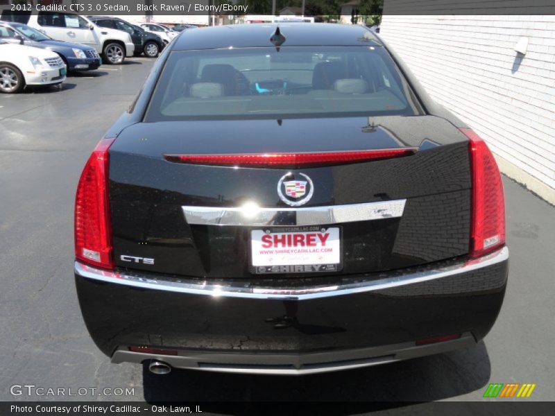 Black Raven / Ebony/Ebony 2012 Cadillac CTS 3.0 Sedan