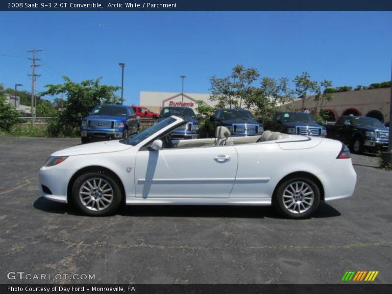 Arctic White / Parchment 2008 Saab 9-3 2.0T Convertible