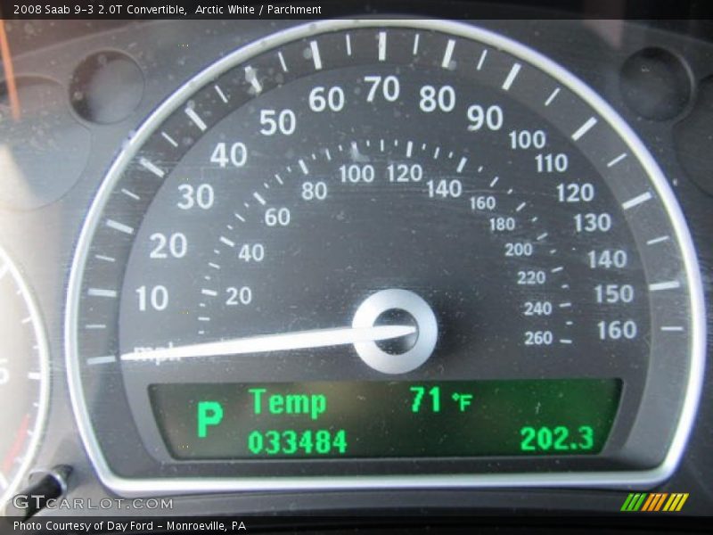 Arctic White / Parchment 2008 Saab 9-3 2.0T Convertible