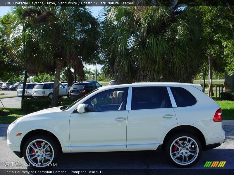 Sand White / Chestnut/Black Natural Leather 2008 Porsche Cayenne Turbo