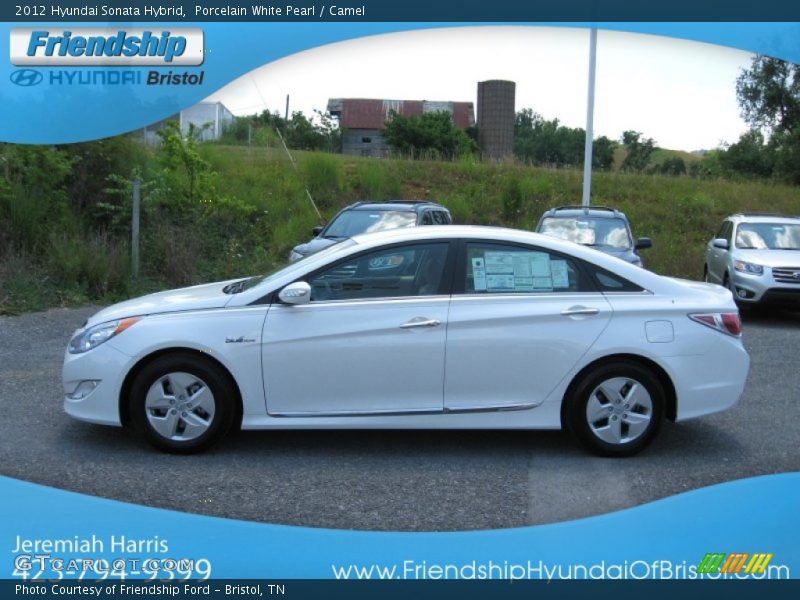 Porcelain White Pearl / Camel 2012 Hyundai Sonata Hybrid