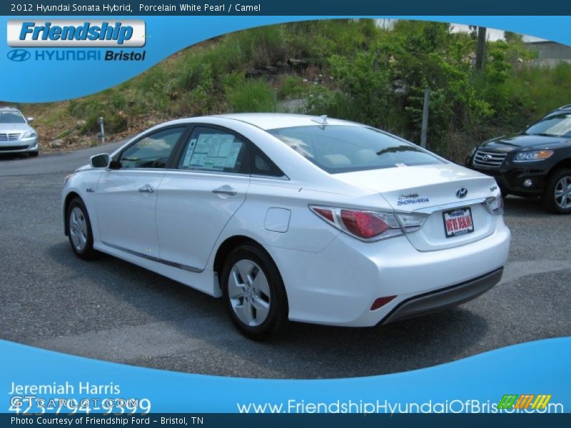 Porcelain White Pearl / Camel 2012 Hyundai Sonata Hybrid