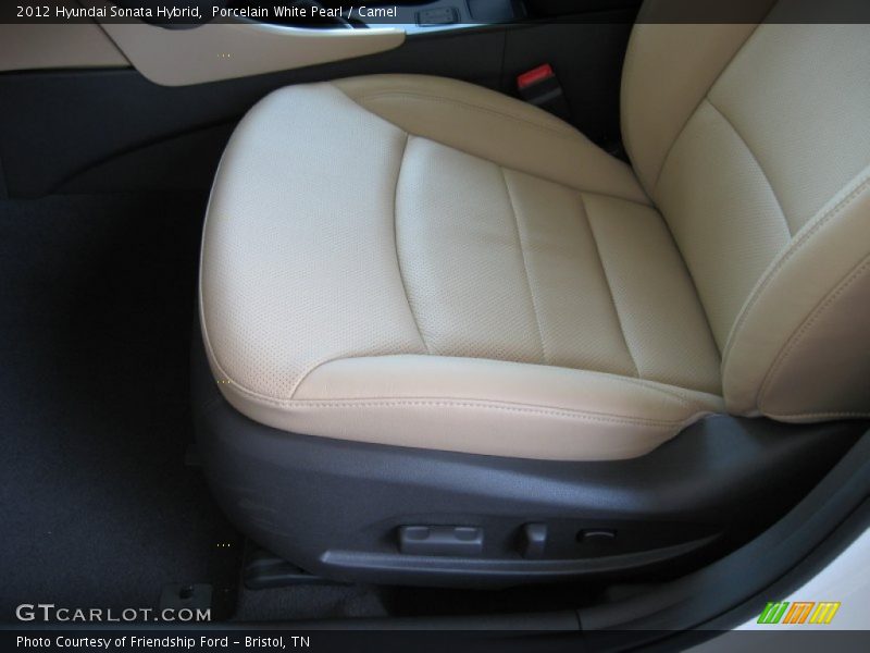 Porcelain White Pearl / Camel 2012 Hyundai Sonata Hybrid