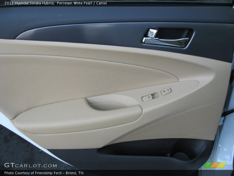 Porcelain White Pearl / Camel 2012 Hyundai Sonata Hybrid