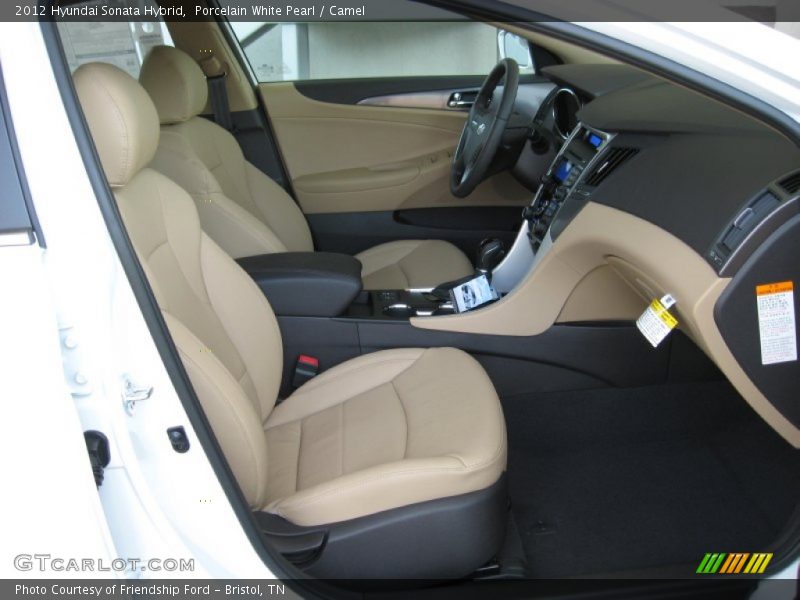 Porcelain White Pearl / Camel 2012 Hyundai Sonata Hybrid