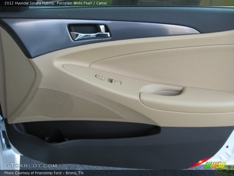 Porcelain White Pearl / Camel 2012 Hyundai Sonata Hybrid