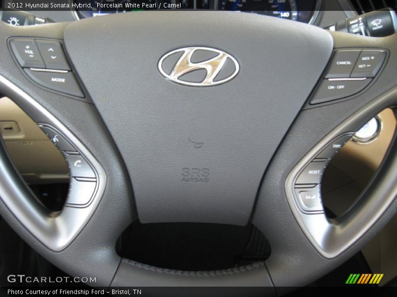 Porcelain White Pearl / Camel 2012 Hyundai Sonata Hybrid