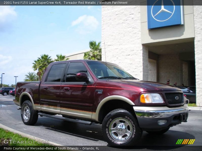 Toreador Red Metallic / Medium Parchment 2001 Ford F150 Lariat SuperCrew 4x4