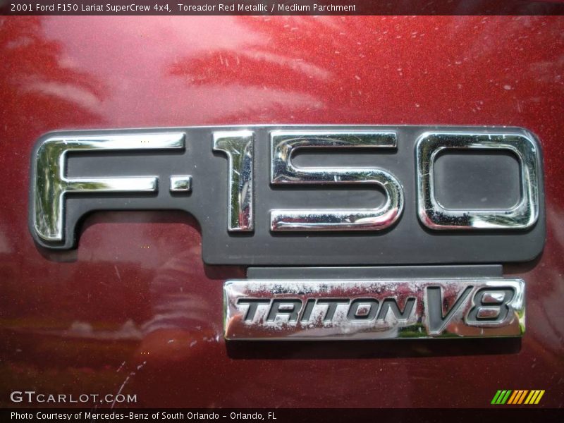 Toreador Red Metallic / Medium Parchment 2001 Ford F150 Lariat SuperCrew 4x4