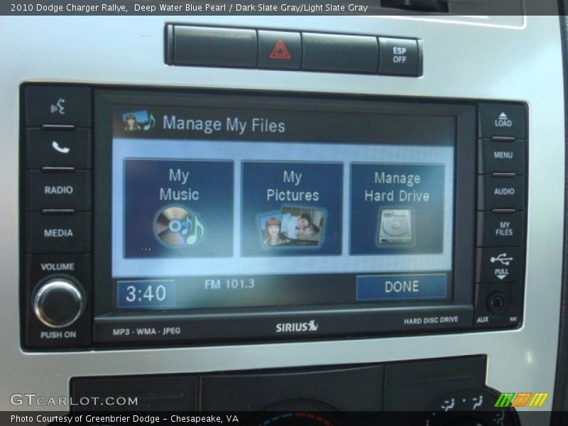 Deep Water Blue Pearl / Dark Slate Gray/Light Slate Gray 2010 Dodge Charger Rallye