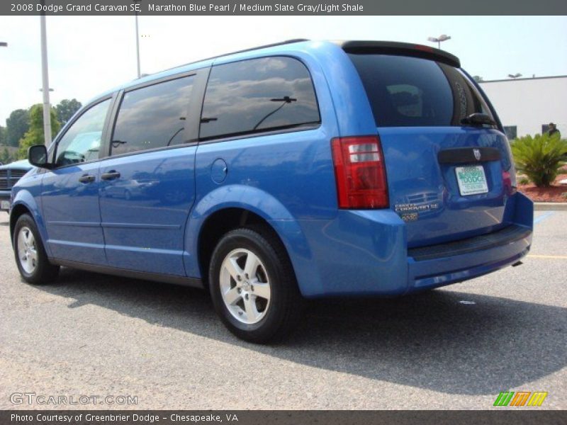 Marathon Blue Pearl / Medium Slate Gray/Light Shale 2008 Dodge Grand Caravan SE
