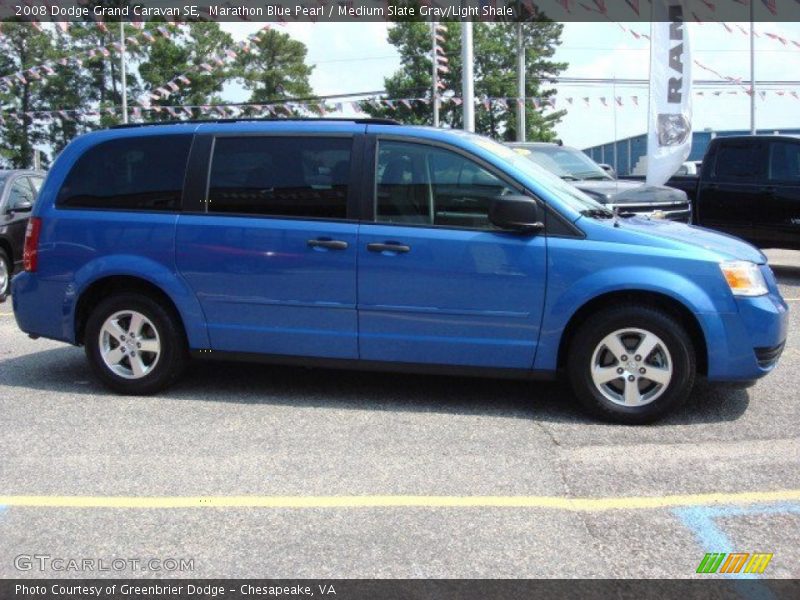 Marathon Blue Pearl / Medium Slate Gray/Light Shale 2008 Dodge Grand Caravan SE