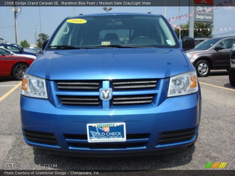 Marathon Blue Pearl / Medium Slate Gray/Light Shale 2008 Dodge Grand Caravan SE