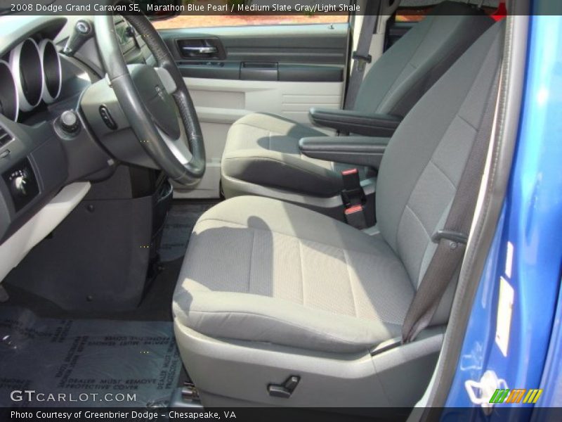 Marathon Blue Pearl / Medium Slate Gray/Light Shale 2008 Dodge Grand Caravan SE