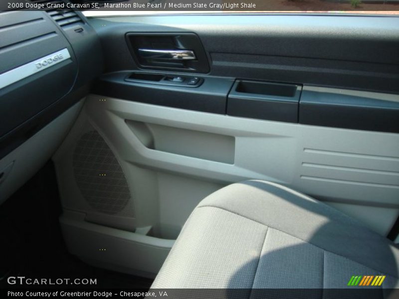 Marathon Blue Pearl / Medium Slate Gray/Light Shale 2008 Dodge Grand Caravan SE