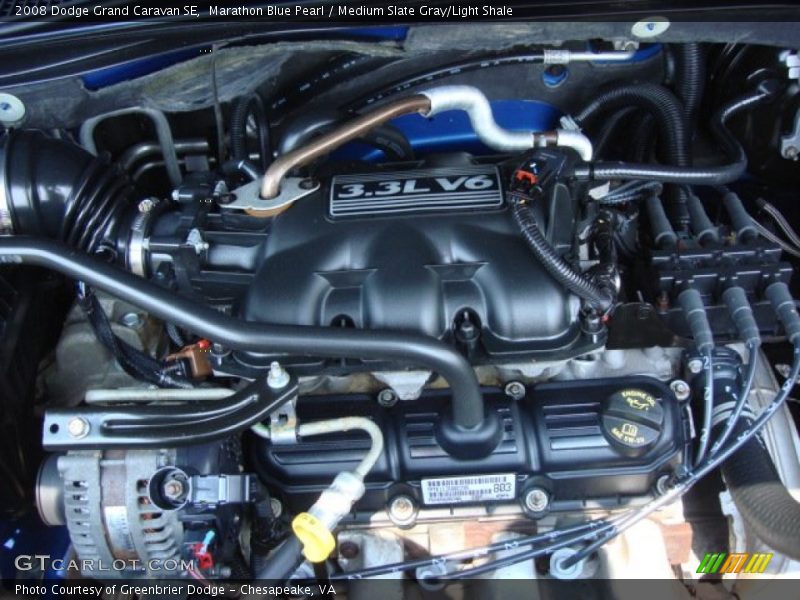Marathon Blue Pearl / Medium Slate Gray/Light Shale 2008 Dodge Grand Caravan SE