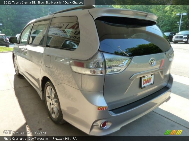Silver Sky Metallic / Dark Charcoal 2012 Toyota Sienna SE